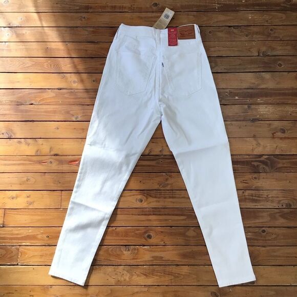 𝅺levi’s Mile high ankle super skinny extra high-high waisted waist white slim30 - Picture 1 of 14